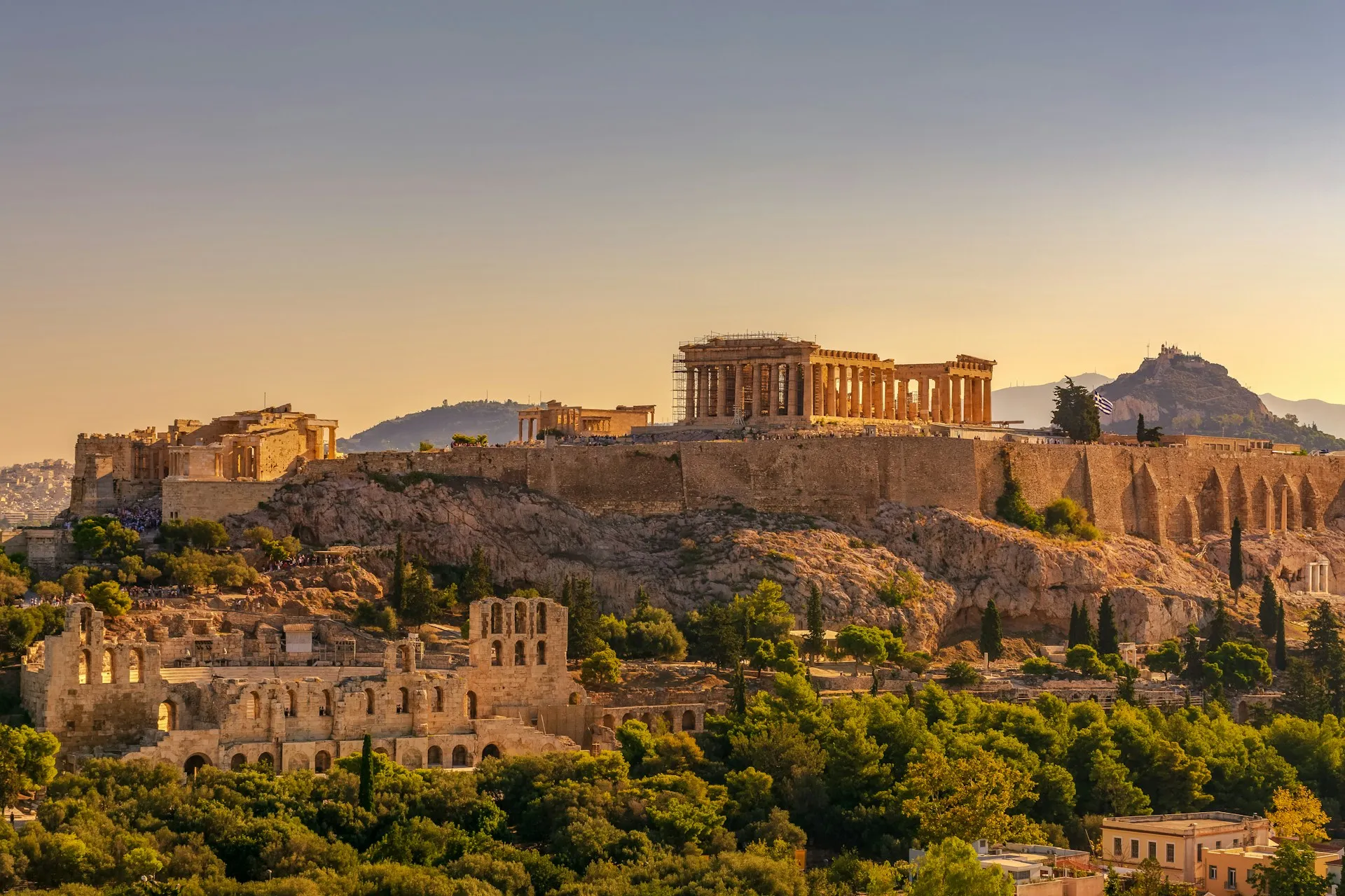 The Acropolis of Athens at sunset
