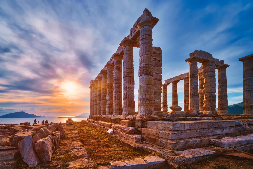 Temple of Poseidon at Cape Sounio — destination of the private Athens sunset tour